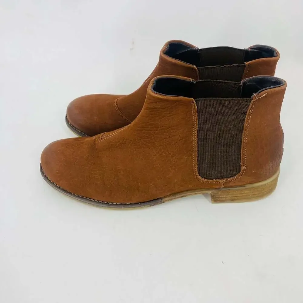 Josef Seibel Brown Leather Ankle Boots Women's 40 Comfort Pull On Chelsea 9-9.5
